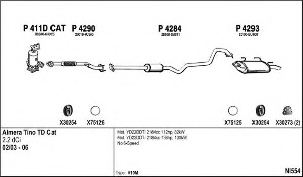 FENNO NI554 Exhaust System